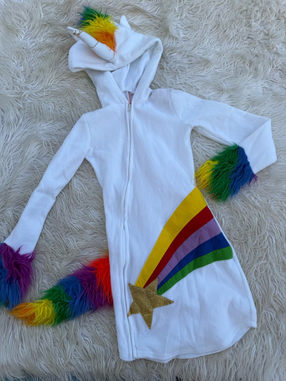 Women’s White Rainbow Unicorn Costume (D12)